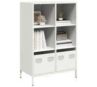 FIRBNUS Armoire de buffet - Buffet - Armoire latérale - Armoire haute - Meuble de rangement pour salon, chambre à coucher ou bureau - Style industriel - Blanc - 68 x 39 x 103,5 cm