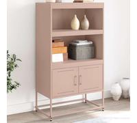 FIRBNUS Armoire de buffet - Buffet haut - Armoire latérale polyvalente - Commode de rangement - Pour salon, chambre à coucher ou bureau - Style industriel - Rose - 68,5 x 38,5 x 123,5 cm