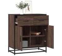 FIRBNUS Armoire de buffet - Buffet haut - Armoire latérale polyvalente - Meuble de rangement - Commode - Armoire d'appoint pour salon, chambre à coucher ou bureau - Style industriel - Marron - Aspect