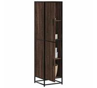 FIRBNUS Armoire de buffet, buffet, latérale, haute, meuble de rangement, pour salon, chambre à coucher ou bureau, style industriel, marron, aspect chêne, 35,5 x 35 x 139 cm