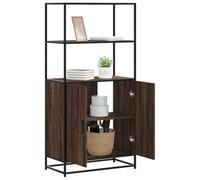 FIRBNUS Armoire de buffet haute - Armoire latérale - Meuble de rangement - Pour salon, chambre à coucher ou bureau - Style industriel - Marron - Aspect chêne - 68 x 35 x 139 cm