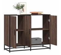 FIRBNUS Armoire de buffet haute - Meuble de rangement latéral - Commode pour salon, chambre à coucher ou bureau - Style industriel - Marron - Aspect chêne - 94 x 35 x 76 cm