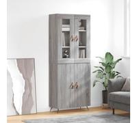 FIRBNUS Armoire haute 69,5 x 34 x 180 cm avec tiroir, bibliothèque, buffet, vitrine pour salon, cuisine, salle à manger, bureau, chambre à coucher, gris sonoma