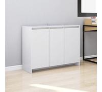 FIRBNUS Buffet 102x33x75cm Commode Vaisseliers Salon Crédences avec Ses 3 Portes Armoire Console Chambre à Coucher Bureau Meuble de Cuisine Rangement Facile à Nettoyer Blanc Aggloméré