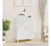 FIRBNUS Buffet 70x34x90cm Vaisseliers Chambre à Coucher Commode Style Classique Armoire de Rangement Salon Crédences Cuisine Bureau Bois d'ingénierie Blanc Cadre Robuste et Stable