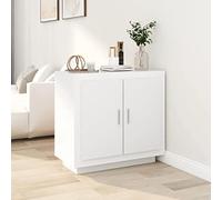 FIRBNUS Buffet 80x40x75cm Commode Vaisseliers Salon Crédences Possède 2 Compartiments Armoire Console Chambre à Coucher Bureau Meuble de Cuisine Rangement Facile à Nettoyer Blanc Bois d'ingénierie