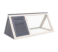 FIRBNUS Clapier d'extérieur 98x50x41 cm Gris et Blanc Bois de Sapin Maison Lapin Protéger Sécurité des Animaux Cage à Lapins Cour Enclos Autres Petits Animaux Clapier Jardin Lapins Exercice