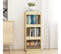 FIRBNUS Étagère à Livres Brun 40x35x103 cm Pin Massif Bibliothèque Salon Offre Grand Espace de Rangement Magazines DVD Étagère Polyvalente Cloison de Séparation de Pièce Couloir