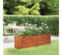 FIRBNUS Jardinière Extérieure Rouillé 160x40x45 cm Acier Corten Lit Surélevé de Balcon Anti-corrosif Pot de Jardin Pliage sûr des Bords Mobilier de Patio Suffisamment Profonde Large Cultiver Fleurs