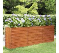 FIRBNUS Jardinière Extérieure Rouillé 240x40x77 cm Acier Corten Lit Surélevé de Balcon Anti-corrosif Pot de Jardin Pliage sûr des Bords Mobilier de Patio Suffisamment Profonde Large Cultiver Fleurs