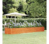 FIRBNUS Jardinière Extérieure Rouillé 400x80x45 cm Acier Corten Lit Surélevé de Balcon Anti-corrosif Pot de Jardin Pliage sûr des Bords Mobilier de Patio Suffisamment Profonde Large Cultiver Fleurs