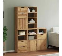 FIRBNUS Lot de 5 armoires de buffet - Meuble de rangement - Armoire latérale - Commode pour salon, chambre à coucher ou bureau - Design modulaire - Marron - 40 x 24 x 79 cm