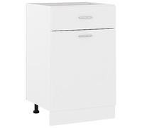 FIRBNUS Meuble de Cuisine Armoire de Plancher à Tiroir Blanc 50x46x81,5 cm Aggloméré Armoire de Rangement Grande Capacité Largement Utilisée dans Restaurants Hôtels Lieu de Travail