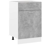 FIRBNUS Meuble de Cuisine Armoire de Plancher à Tiroir Gris Béton 50x46x81,5 cm Aggloméré Armoire de Rangement Grande Capacité Largement Utilisée dans Restaurants Hôtels Lieu de Travail