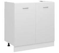 FIRBNUS Meuble de Cuisine Armoire de Plancher d'évier Blanc 80x46x81,5 cm Aggloméré Armoire de Rangement Grande Capacité Largement Utilisée dans Restaurants Hôtels Lieu de Travail