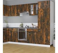 FIRBNUS Meuble de Cuisine Armoire Vitrée Suspendue Chêne fumé 60x31x60 cm Bois d'ingénierie Armoire de Rangement Grande Capacité Largement Utilisée dans Restaurants Hôtels Lieu de Travail