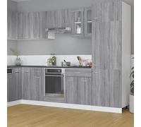 FIRBNUS Meuble de Cuisine Armoire Vitrée Suspendue Sonoma Gris 60x31x60cm Bois d'ingénierie Armoire de Rangement Grande Capacité Largement Utilisée dans Restaurants Hôtels Lieu de Travail