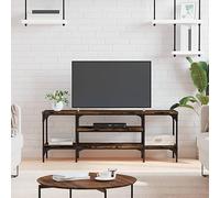 FIRBNUS Meuble TV Meuble Stéréo Table Basse pour Salon ou Chambre à Coucher Design Tendance et Pratique Décoration Intérieure Chêne Fumé 121x35x45 cm