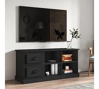 FIRBNUS Meuble TV Noir 102x35,5x47,5 cm Bois d'ingénierie Armoire TV Salon Construction Robuste Meuble HiFi Tendance Décoration Intérieure Dessus Robuste Afficher Plantes Photos Encadrées