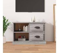 FIRBNUS Meuble TV Sonoma Gris 73x35,5x47,5 cm Bois d'ingénierie Armoire TV Salon Construction Robuste Meuble HiFi Tendance Décoration Intérieure Dessus Robuste Afficher Plantes Photos Encadrées