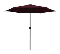 FIRBNUS Parasol de plage Parapluies de jardin avec lumières LED et poteau en aluminium coin bar parasols d'extérieur tente jardin, Rouge Bordò, grand