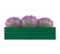 FIRBNUS Pot de Fleurs Extérieur 320x40x77 cm Boîte à Fleurs Profonde et Large Lit Surélevé de Balcon Métal Jardinière Jardin Facile à Assembler Lit de Plantation en Acier Galvanisé Vert