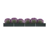 FIRBNUS Pot de Fleurs Extérieur 600x80x45 cm Boîte à Fleurs Profonde et Large Lit Surélevé de Balcon Métal Jardinière Jardin Facile à Assembler Lit de Plantation en Acier Galvanisé Anthracite