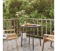 FIRBNUS Table basse de thé noire 45 cm en polyrotin Table extérieure en rotin Table de jardin Table basse ronde Table basse ronde Table basse bar Bistrot Caffe