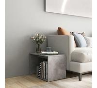 FIRBNUS Table basse gris ciment 59 x 36 x 38 cm en aggloméré, table de salon, table basse en bois, table basse pour salon, table de canapé latérale, meubles de salon