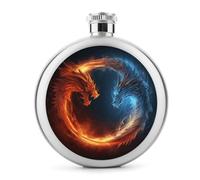 Fire And Ice Dragons Petite flasque à whisky portable en acier inoxydable anti-fuite pour fête de mariage, témoin d'honneur, cadeau de demoiselle d'honneur - 140 ml
