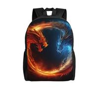 Fire And Ice Dragons Sac à dos de voyage pour ordinateur portable imperméable léger et mignon pour femme et homme Sac à dos décontracté