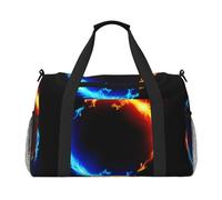 Fire and Ice Sac de nuit imprimé dragons Sac de week-end Sac à main d'entraînement Sac de yoga Sac de sport Sac de sport Sac de sport Sac pour articles personnels pour Audlts, Noir , Taille unique