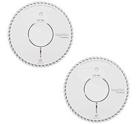 Fire Angel Lot De 2 Détecteures de Fumée Optique, Détecteur Incendie, Label Q, Bouton Test/Silence, NF Certifié - Détection Fumée Précoce, Blanc
