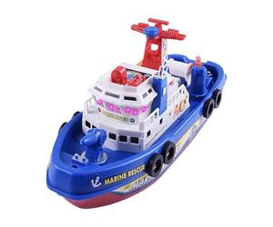 Fire Boat Bath Toy - Waterproof Water Sprinkling Toy with Lights & Music