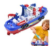 Fire Boat Toy - Bateau De Pulvérisation D'eau, Fire Boat Electric Games Water Toys, Facile Utilisation Du De Sauvetage Électrique, Bateau Flottant À Batterie Avec Lumières Sons Pour Le Bain, La Piscin