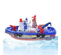 Fire Boat Toy - Toddler Squirting Firefighter Boat, Floating Musical Play Ship | Fire Truck Action Bath Boat, Light Up Sound Spray Cruiser, Early Learning Toy for pool Beach Play