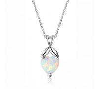 Fire de feu blanc Opale Pendants Collier clavicule S925 Pure Rainbow Birthstone Choker Mariage Cadeaux de mariage en Chine