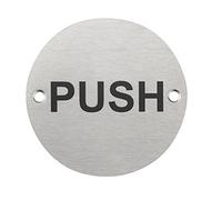 Fire Door Guru® Panneau de porte à pousser - Disque de 76 mm - Panneau de sécurité en acier inoxydable - Fixations incluses