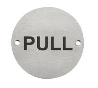 Fire Door Guru® Panneau de porte à tirer - Disque de 76 mm - Panneau de sécurité en acier inoxydable - Fixations incluses