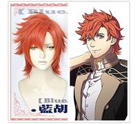 Fire Emblem ThreeHouses perruque Cosplay Sylvain Jose Gautier court Orange rouge partie latérale cheveux Halloween jeu de rôle perruque de cheveux + perruque gratuite