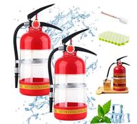 Fire Extinguisher Beer Dispenser, Hand-Operated Tap System Made of Quality Acrylic, 1.5/3L Capacity, Red - Ideal for Parties, Football Nights & Camping (2Pcs Red, 3, Litres)