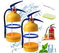 Fire Extinguisher Beer Dispenser, Hand-Operated Tap System Made of Quality Acrylic, 1.5/3L Capacity, Red - Ideal for Parties, Football Nights & Camping (2Pcs Yellow, 3, Litres)