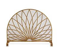 Fire Guard Écran de cheminée en maille de fer forgé fabriqué à la main à panneau unique de 38 x 31 pouces, pare-étincelles pour salon, décoration de chambre à coucher, facile à ranger, noir/or