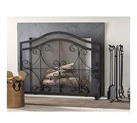 Fire Guard Écran de cheminée noir, clôture de sécurité incendie en fer, barrière contre les flammes d'étincelles pour la cuisson du bois et du charbon, poêles, grils (couleur : noir, taille : 98