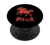 Fire Horse Lunar New Year of The Horse 2026 Zodiac PopSockets PopGrip Adhésif