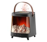 Fire Humidifier - 200ml Smart Aroma Diffuser With 7-Colour Flame Light, Ultra Quiet Remote Control Scent Machine Timer Function | Essential Oil Diffuser For Bedroom Office Desktop Home Relaxation