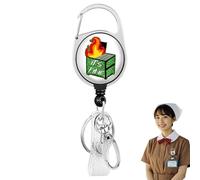 Fire ID Carte - Porte-ID rétractable, carte d'identité, vêtements durs | Avec rotatif à 360 degrés, carte d'identité pour infirmières et enseignants adultes