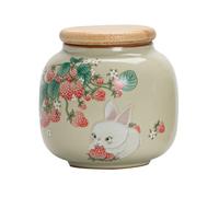 Fire Kirin Boîte à thé en céramique de 255 g avec couvercle hermétique - Adorable bocal de rangement pour feuilles de thé, café, sucre, cookies - Organisateur décoratif de cuisine et de garde-manger