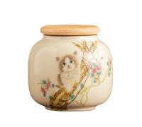 Fire Kirin Petite boîte à thé en céramique de 27 cl (9 oz) avec couvercle hermétique, adorable pot de rangement au design animal pour thé en feuilles, café, sucre, biscuits, organisateur décoratif