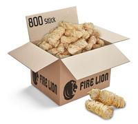 Fire Lion (800 pièces) Allume feu en Laine de Bois - Allume-Feux Faciles et Efficaces pour Allumer Cheminée, Charbon et Barbecue - Allume feu Naturel Fabriqué en Allemagne